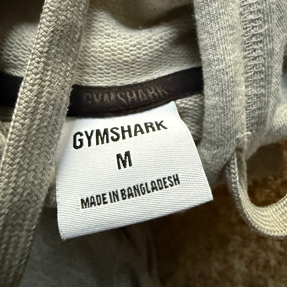 Gymshark Hoodie Mens medium Legacy Fitness‎ Slim Fit Raw Edge Gray - Picture 2 of 4